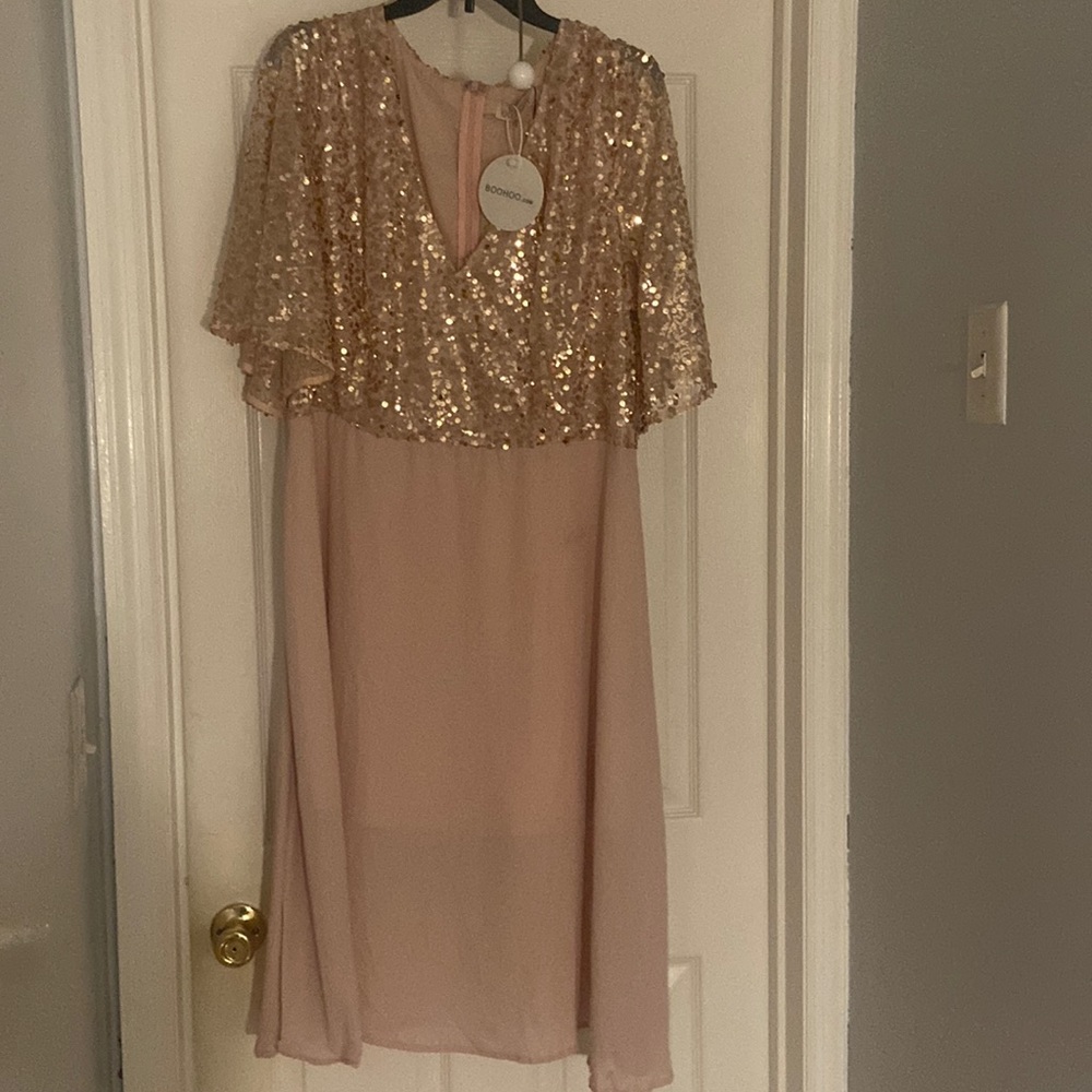 Pink Sequence and sheer size 16 dress. Brand new from Shein.